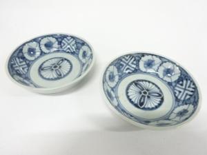 古伊万里　染付　なます皿　2客